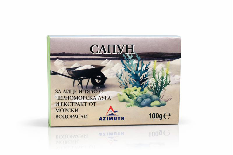 Сапун за лице и тяло с черноморска луга и морски водорасли, 100 гр, AZIMUTH / АЗИМУТ