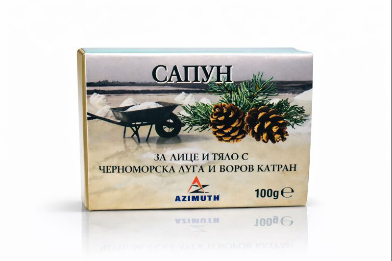 Сапун за лице и тяло с черноморска луга и боров катран, 100 гр, AZIMUTH / АЗИМУТ